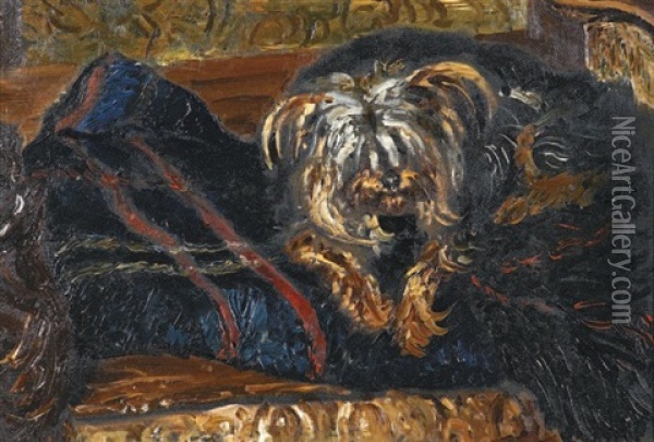 Petit Chien Oil Painting - Marcel Francois Leprin