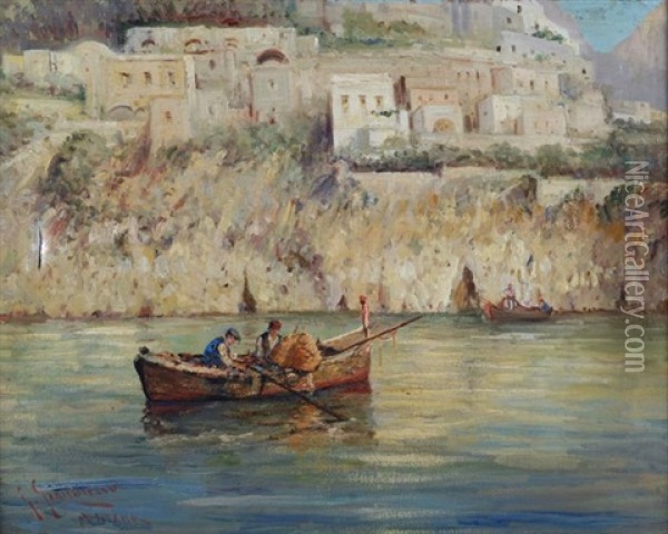 Barca A Positano Oil Painting - Carmine Ciardiello