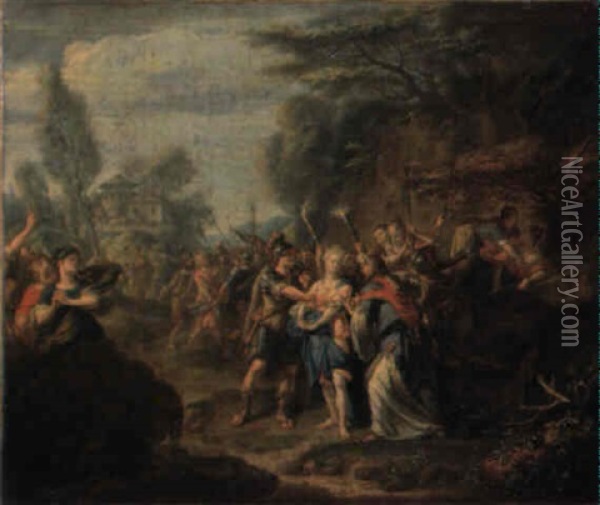 Cyrus Und Panthea Oil Painting - Johann Georg Platzer
