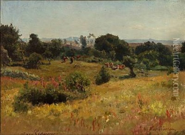 Southern European Landscape Oil Painting - Viggo Pedersen