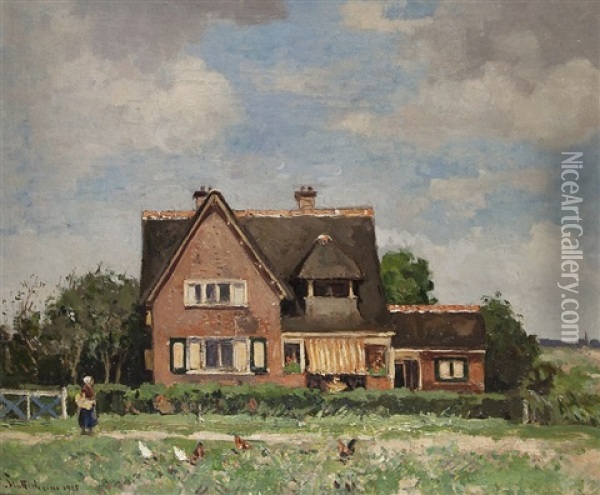 Villa Oil Painting - Louis Stutterheim