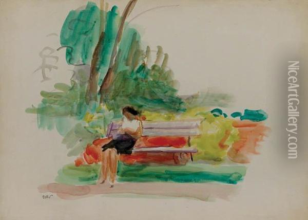Na Lawce, 1949 (lub 1944) Oil Painting - Wojciech Weiss