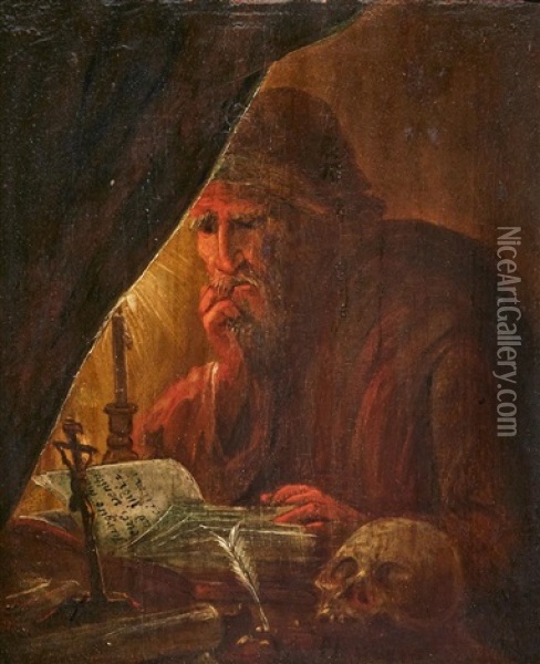 Den Helige Hieronymus Oil Painting - Pehr Hoerberg