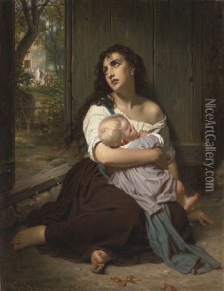 L'abandonnee Oil Painting - Hugues Merle