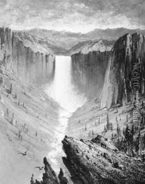 Yellowstone Falls Oil Painting - Edward Rufus Hill