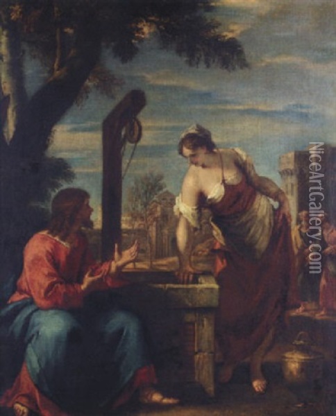 Christ And The Woman Of Samaria Oil Painting - Sebastiano Ricci