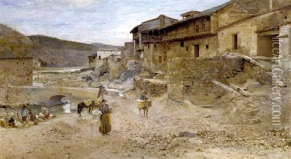 Toledo Oil Painting - Mariano Alonso Perez