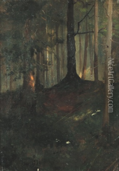 Waldinneres Oil Painting - Albert Lang