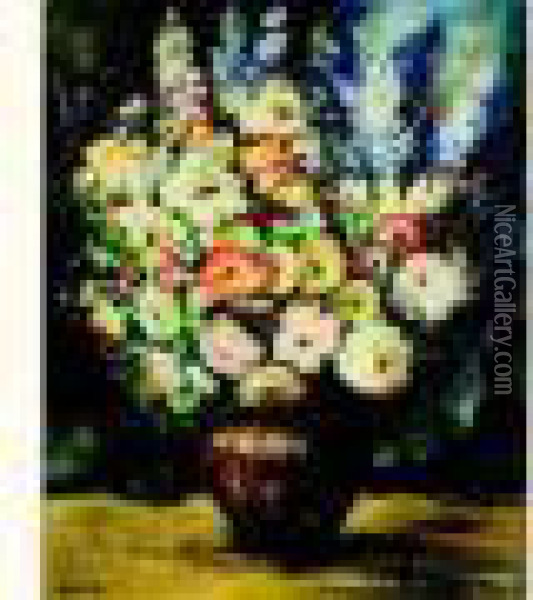 Vase Aux Fleurs Oil Painting - Paul-Elie Gernez
