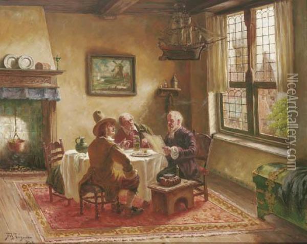 The Important Plan Oil Painting - Fritz Wagner