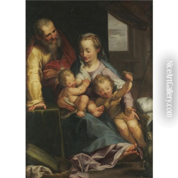 The Holy Family With The Infant Saint John The Baptist Oil Painting - Federico Barocci