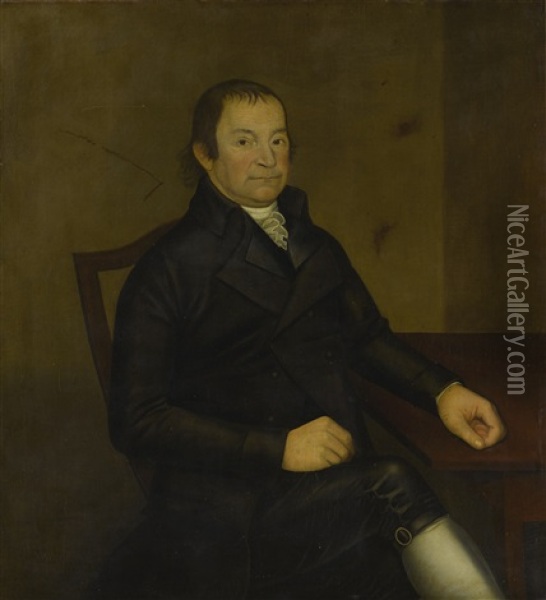 Portrait Of Timothy Atwater Oil Painting - Reuben Moulthrop