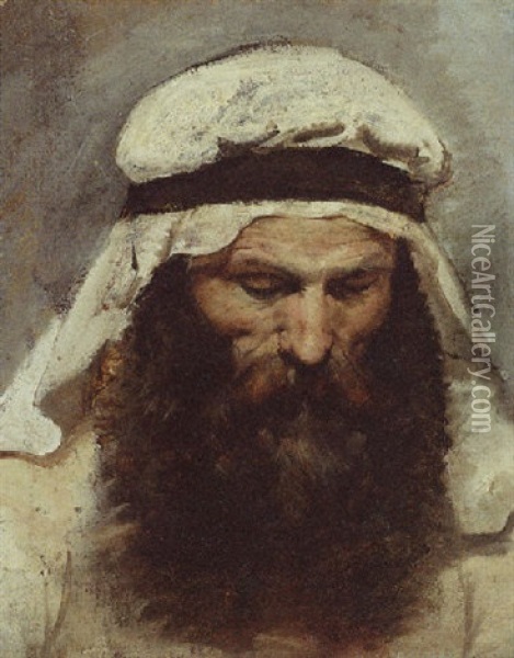 Testa D'arabo Oil Painting - Domenico Morelli