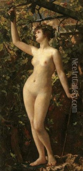 A Bacchante Oil Painting - Henrietta (Mrs. Ernest Normand) Rae