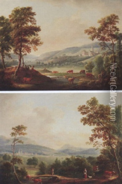 Landschaft Mit Klostern Im Mittelgrund Oil Painting - Christian Georg Schuetz the Younger