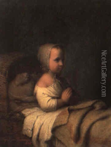 Bedtime Prayers Oil Painting - Johann Georg Meyer von Bremen