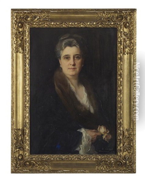 Portrait Of Madame Lydia Eustis Loudon (1871-1957 Oil Painting - Philip Alexius De Laszlo