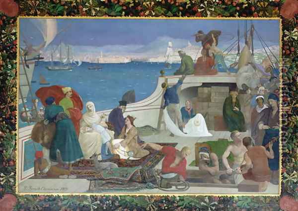 Marseilles, Gate to the Orient, 1869 Oil Painting - Pierre-Cecile Puvis De Chavannes