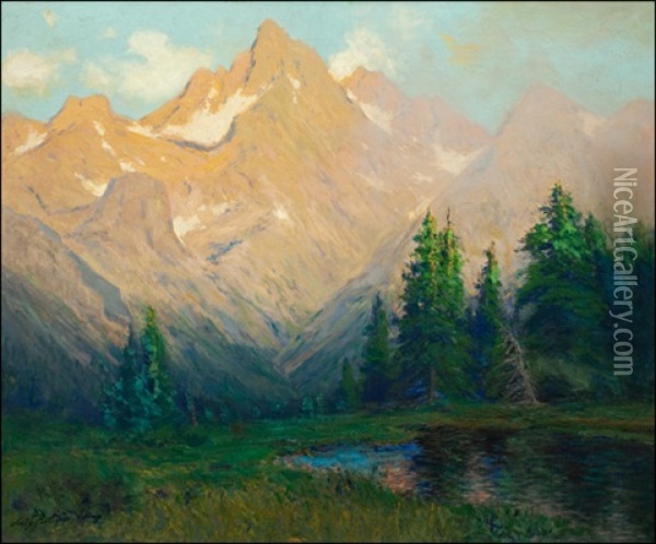 Raweah Peaks, Sequoia Park Oil Painting - Charles Partridge Adams