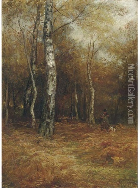 Autumn Woodlands Oil Painting - John MacWhirter