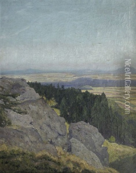 Blick In Eine Weite Landschaft Oil Painting - Richard Jeschke