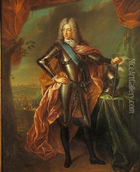 Portrait De Louis-henri De Bourbon, Prince De Conde, Duc De Bourbon, Chef Du Conseil De Regence Oil Painting - Pierre Gobert