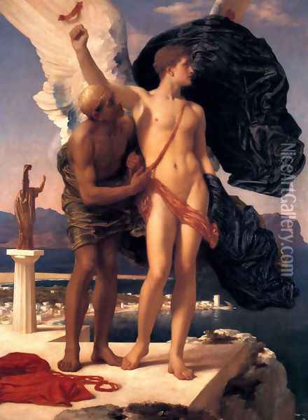 Daedalus And Icarus Oil Painting - Lord Frederick Leighton