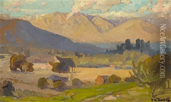 Summer Landscape, Thought To Be San Gabriel Valley Oil Painting - Franz Arthur Bischoff
