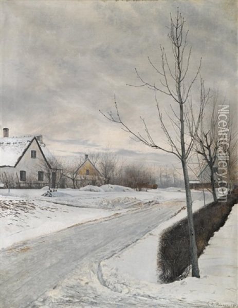 Winter Day Oil Painting - Laurits Andersen Ring