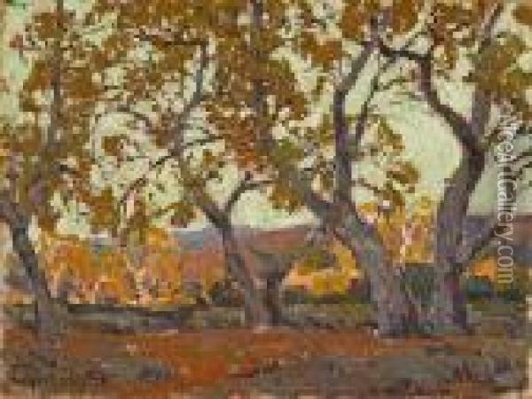 In The Canyon, Believed To Be Laguna Canyon Oil Painting - Edgar Alwin Payne