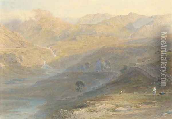 Nant Ffancon, North Wales Sunrise Oil Painting - George Arthur Fripp
