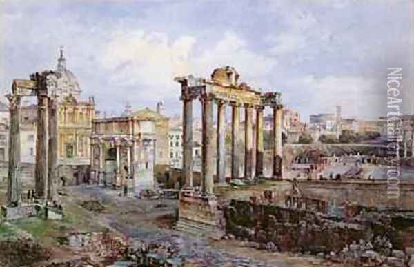 The Forum Rome 1878 Oil Painting - Vincenzo Marchi