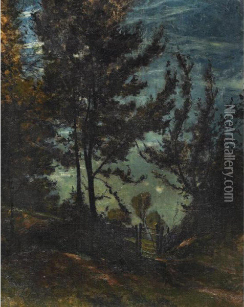 Path Through Woods Oil Painting - Henri-Joseph Harpignies