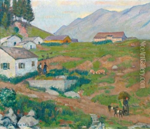 Paysage Grison (grison Landscape) Oil Painting - Emil Cardinaux