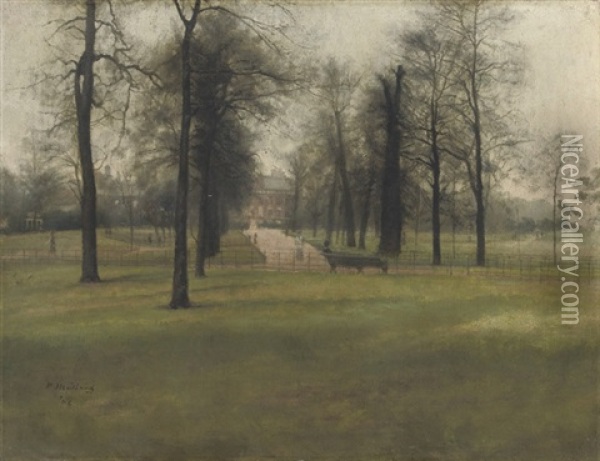 Kensington Palace, Seen Through The Trees Oil Painting - Paul Fordyce Maitland