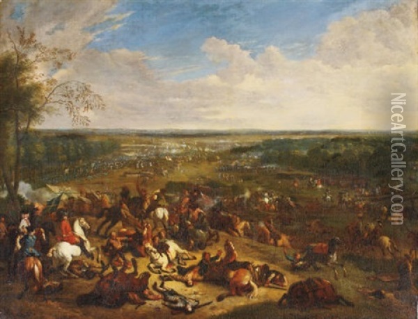 The Battle Of Malplaquet, 11 September Oil Painting - Jan van Huchtenburg