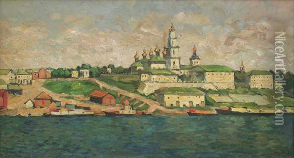 Au Bord De La Volga Oil Painting - Petr Ivanovic Kelin