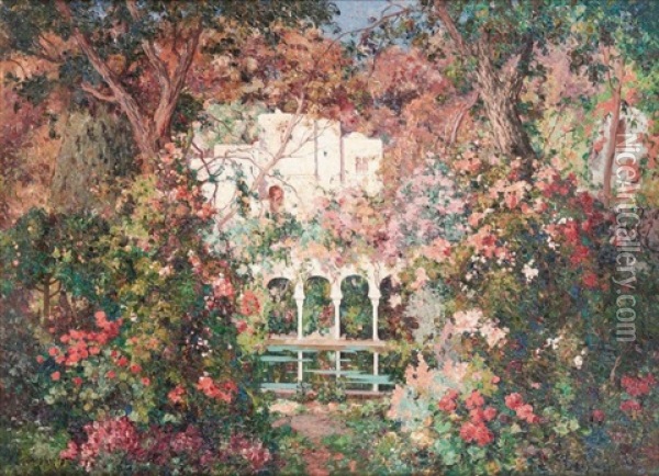 Jardin D'alger Oil Painting - Eugene F. A. Deshayes