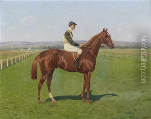 Portrait De Chulo Et Son Jockey Oil Painting - Ernest (Marie-Joseph-E.) Lenail