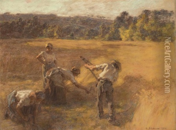 La Moisson Oil Painting - Leon Augustin L'Hermitte