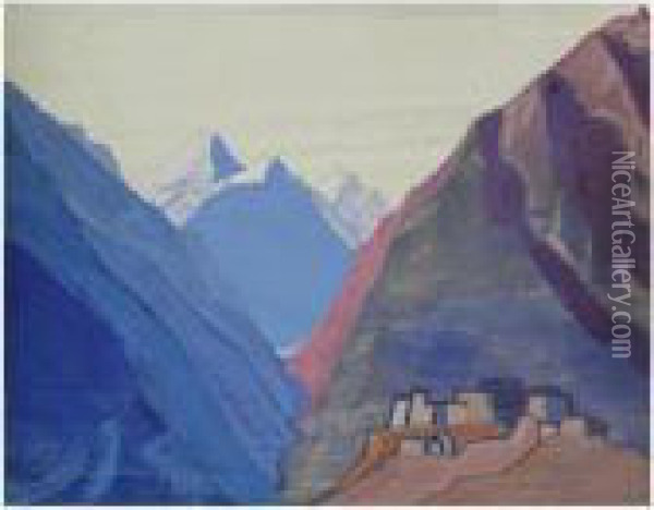 Lahul Oil Painting - Nicolaj Konstantinov Roerich