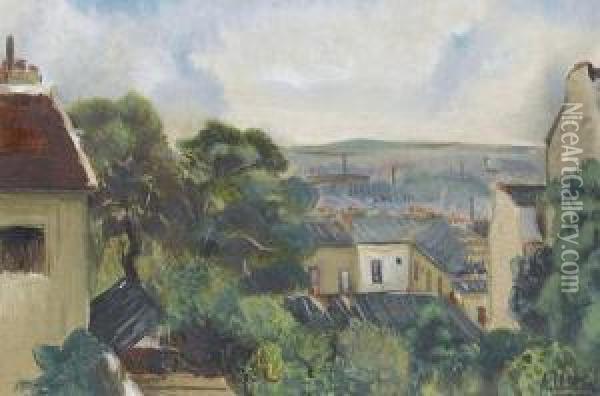 Vue De Montmartre Sur St-denis Oil Painting - Andre Utter