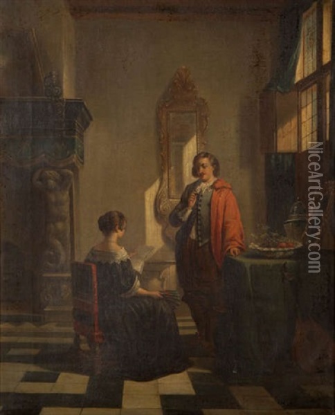 La Lettre Oil Painting - Jacobus Ludovicus Cornet
