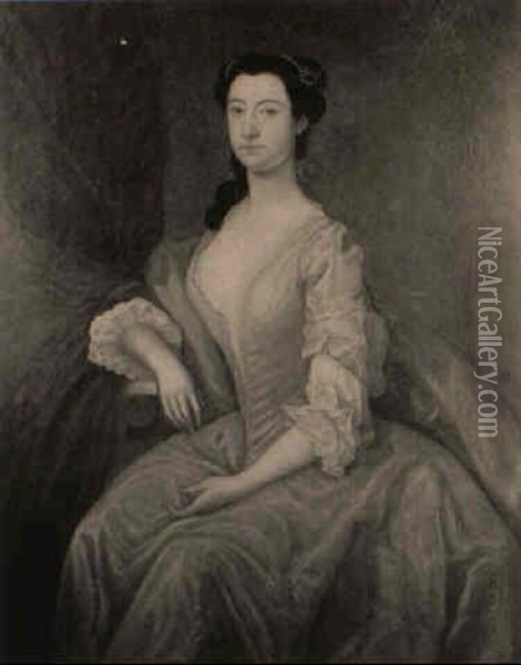 Portrait Of Margaret Grey Seated By A Curtain Oil Painting - Bartholomew Dandridge