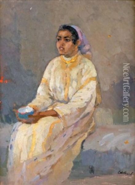 Adda Au Bol Bleu, 1942 Oil Painting - Elie Anatole Pavil