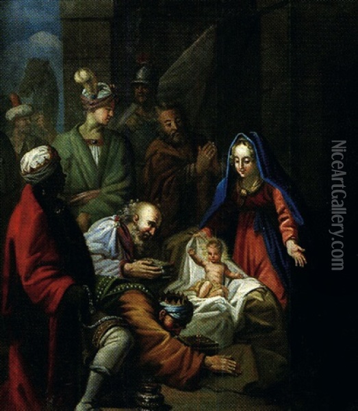 Adoration Des Mages Oil Painting - Jean-baptiste Jouvenet