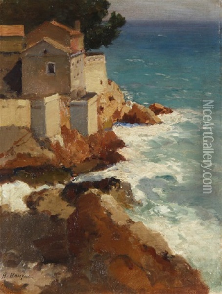 House On The Dalmatian Coast Oil Painting - Alexei Vasilievitch Hanzen