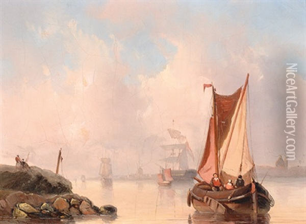 Seascape Oil Painting - Christiaan Lodewijk Willem Dreibholtz