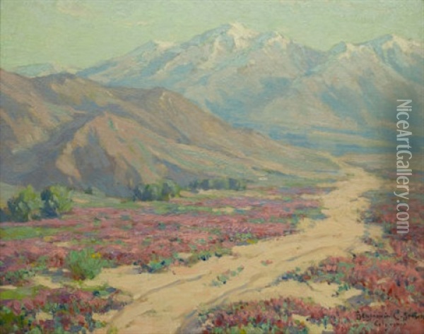 Wild Verbenas, Colorado Desert Near Palm Springs Oil Painting - Benjamin Chambers Brown