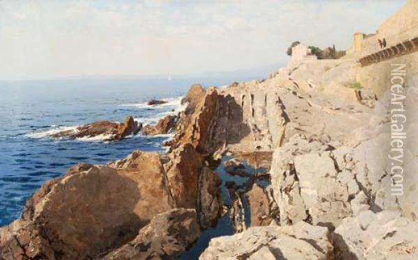 Kustenlandschaft Bei Nervi Oil Painting - Alfred Zoff